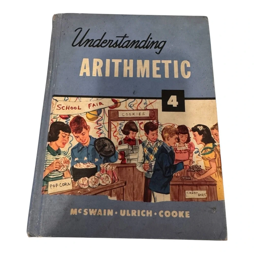 Vintage 1943 School‎ Math Book Living Arithmetic Grade 4 Textbook